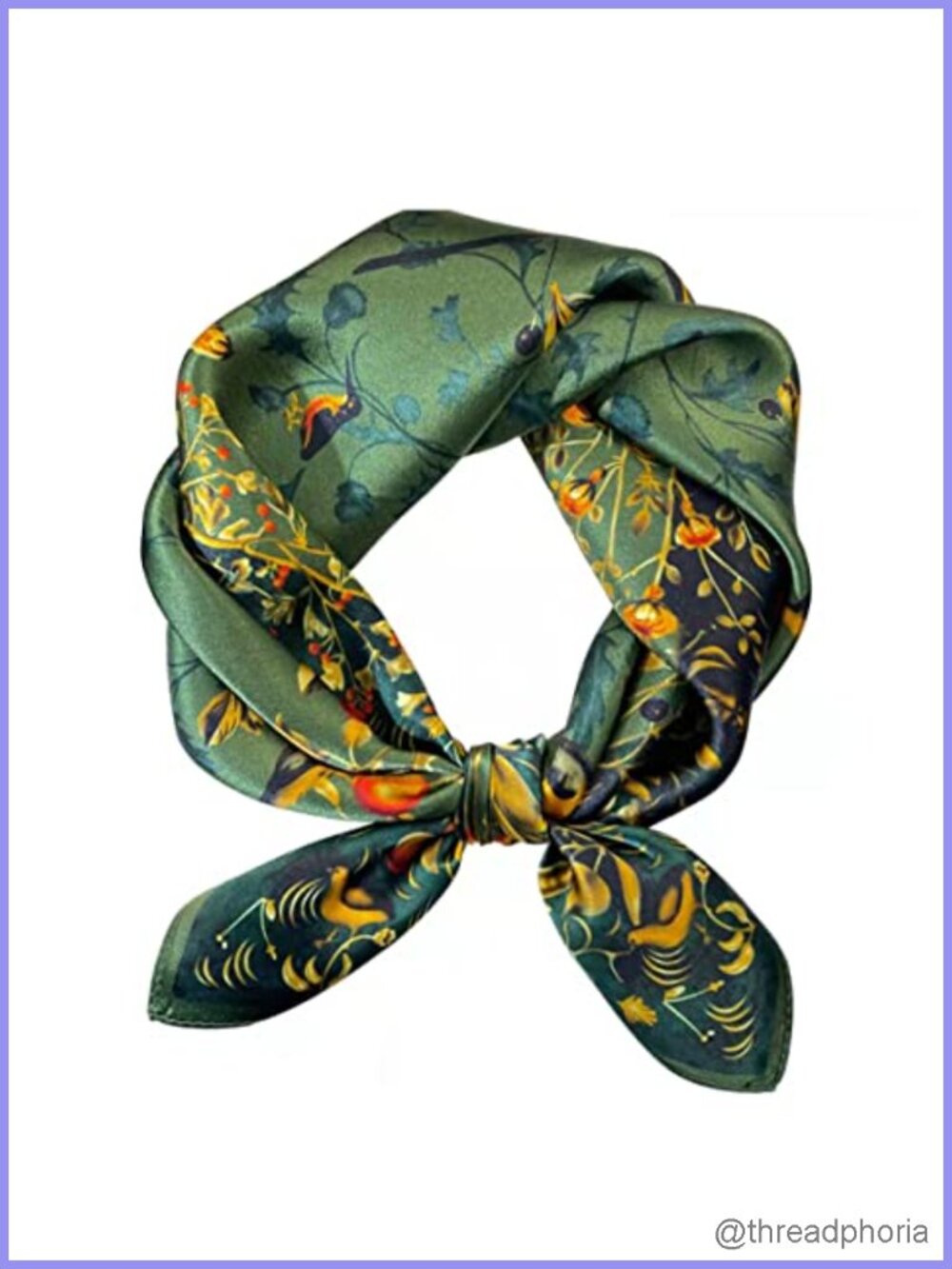 100% Silk Square Scarf 25.6" Women Men Neckerchief & Headscarf